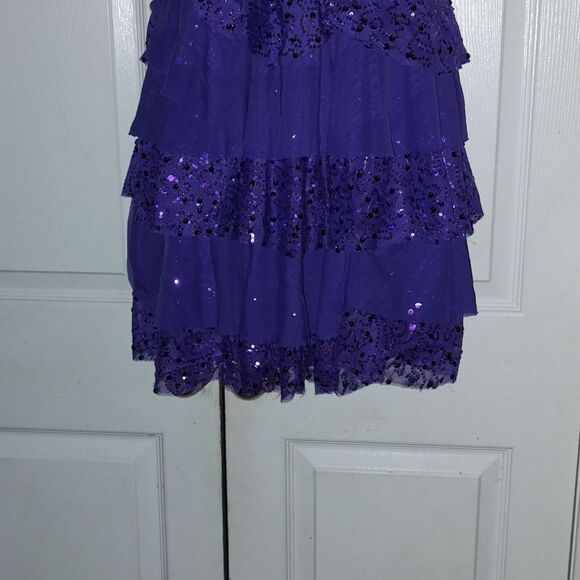Childrens Weissman ruffle sequin purple halloween dance costume Sz XXL (20) - Picture 2 of 5